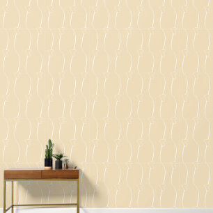 Light Grey Heart Links on Light Peach Soft Orange Wallpaper