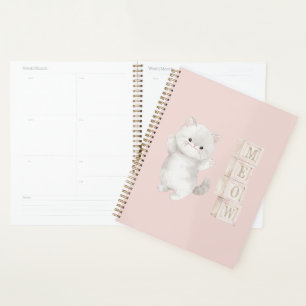 Light Grey Kitty Cat Meow Planner