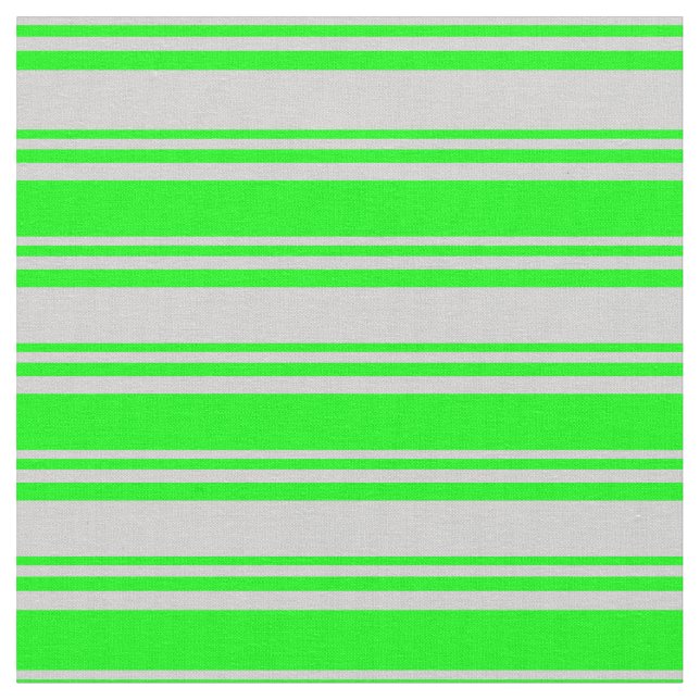 Light Grey & Lime Coloured Lined Pattern Fabric (Close Up)