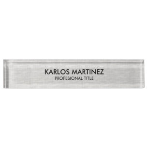 Light Grey Linen Immigration Attorney Nameplate
