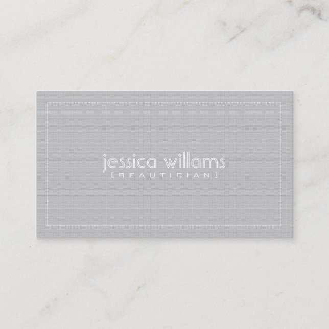 Light Grey Linen Print Business Card (Front)