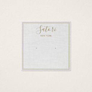 Light Grey Linen Signature Stud Earring Display