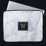 Light Grey Marble Stone Texture Black Accents Laptop Sleeve<br><div class="desc">Elegant image of light grey marble stone texture print with black accents. Customisable monogram.</div>