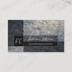 Light grey marble white marble structure monogram business card
