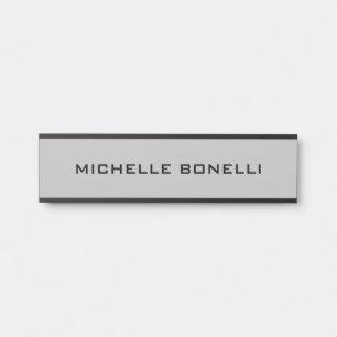 Light Grey Minimalist Plain Legible Modern Door Sign