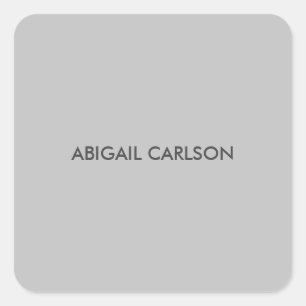 Light Grey Minimalist Plain Modern Square Sticker