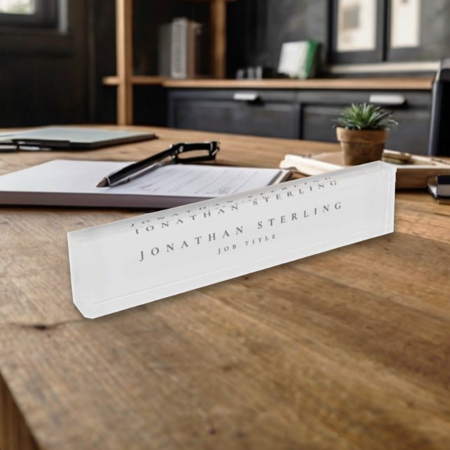 Light Grey Modern Minimalist Business Nameplate (Creator Uploaded)