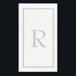 Light Grey Monogram Initials Custom Name Colour Napkin<br><div class="desc">Designed with text template for monogrammed initial which you can customise!</div>