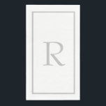 Light Grey Monogram Initials Custom Name Colour Napkin<br><div class="desc">Designed with text template for monogrammed initial which you can customise!</div>