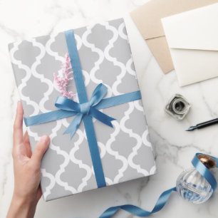 Light Grey Moroccan Print Wrapping Paper