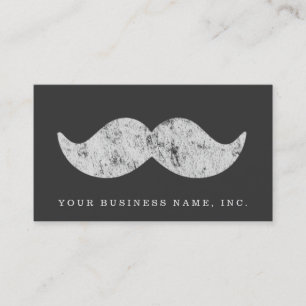 Light Grey Moustache (letterpress style) Business Card
