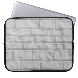 Light grey or white brick wall surface texture bac laptop sleeve