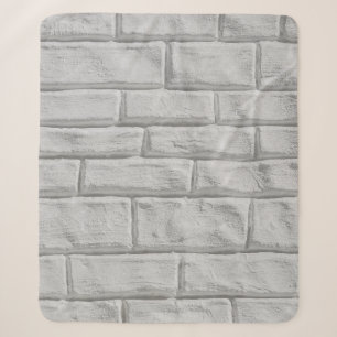 Light grey or white brick wall surface texture bac sherpa blanket