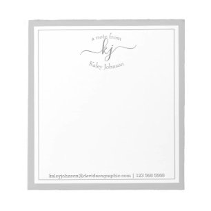 Light Grey Personalised From The Desk Of Notepad