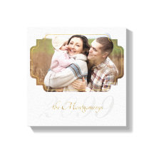 Light Grey Pinstriped Family Name SQUARE Photo