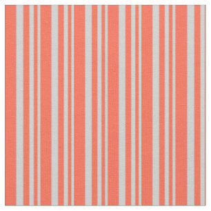 Light Grey & Red Lined/Striped Pattern Fabric
