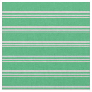 Light Grey & Sea Green Coloured Striped Pattern Fabric