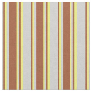 Light Grey, Sienna, and Yellow Coloured Pattern Fabric