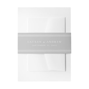 Light Grey Silver Modern Minimalist Solid Colour Invitation Belly Band