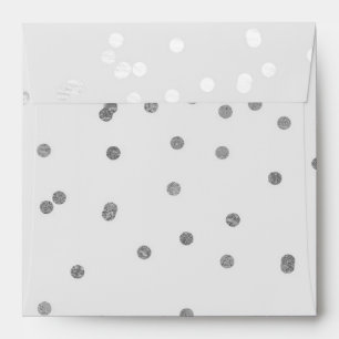 Light Grey & Silver Shiny Confetti Dots Modern Envelopes