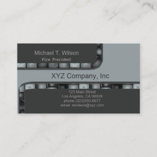 Light Grey Silver Tile Border Business Card