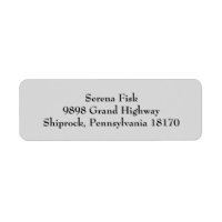 Light Grey Simple Plain Return Address Labels