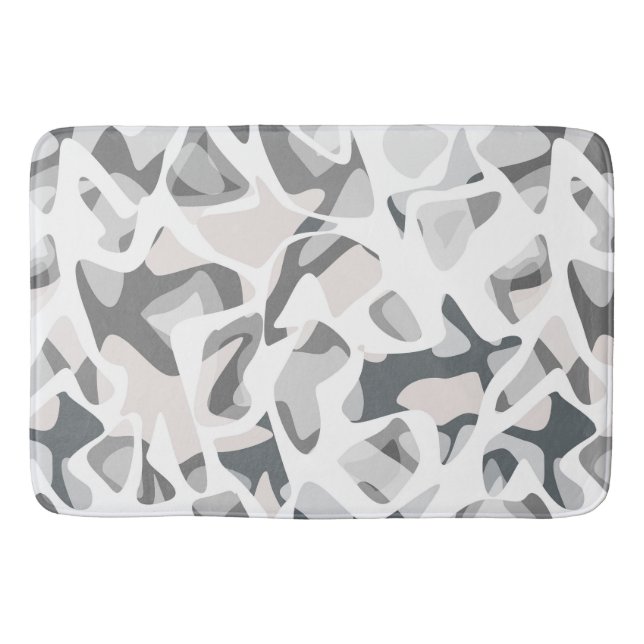 Light Grey Spots Abstract spotted pattern  Bath Mat (Front)