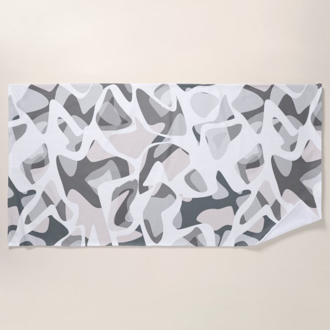 Light Grey Spots Abstract spotted pattern  Beach Towel (Front)