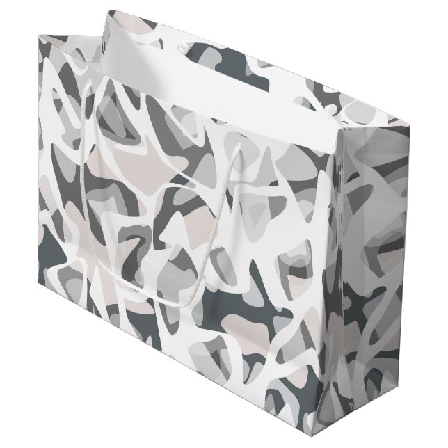 Light Grey Spots Abstract spotted pattern  Large Gift Bag (Front Angled)