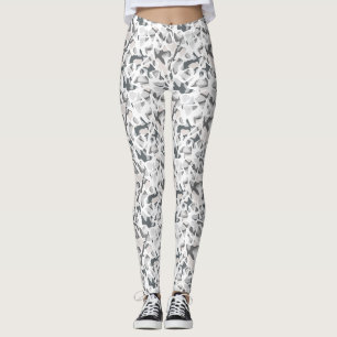 Light Grey Spots Abstract spotted pattern Leggings