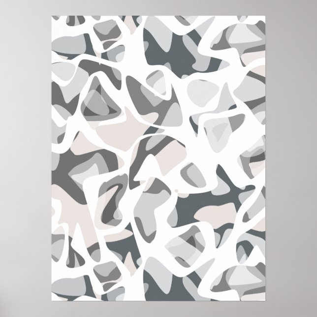 Light Grey Spots Abstract spotted pattern  Poster (Front)