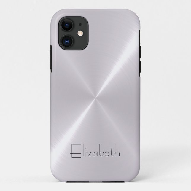 Light Grey Stainless Steel Metal Look Case-Mate iPhone Case (Back)