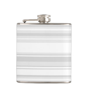 Light grey stripes hip flask