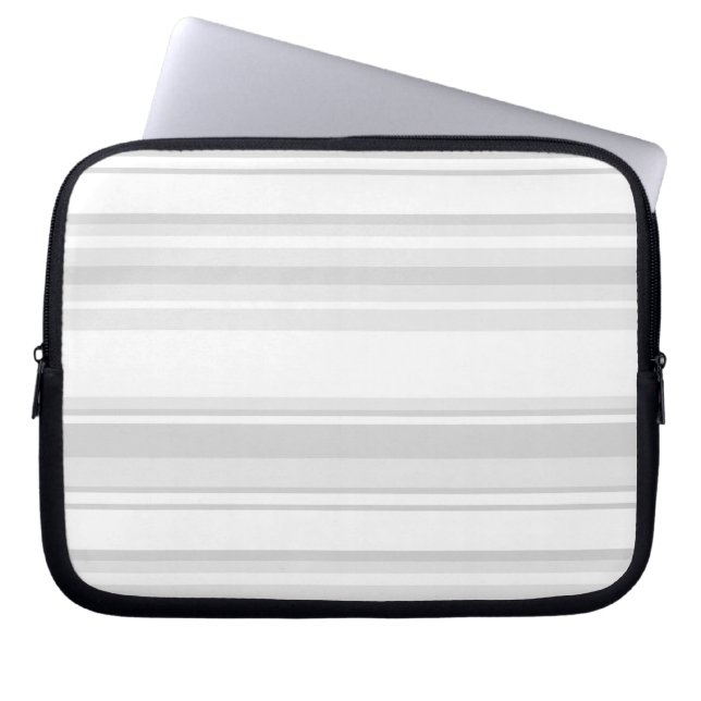 Light grey stripes laptop sleeve (Front)