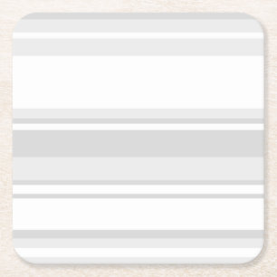 Light grey stripes square paper coaster
