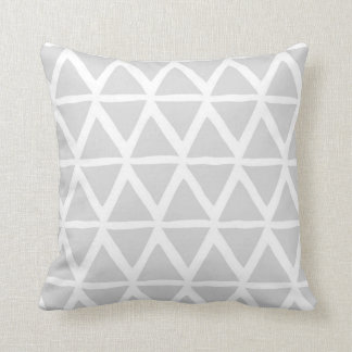 Light Grey Triangles Geometric Decorative Pillow