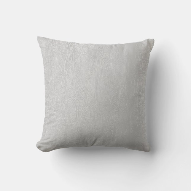 Light Grey Vintage Leather Look Cushion (Front)