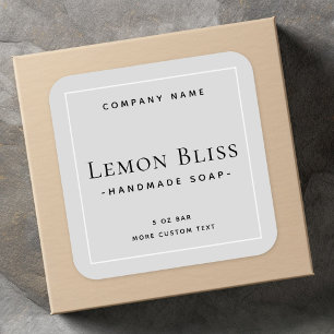 Light grey white border square product label