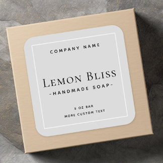 Light grey white border square product label