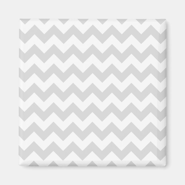 Light Grey White Chevron Zig-Zag Pattern Magnet (Front)