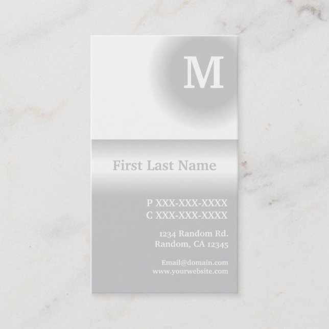 Light grey white fade vertical business cards (Front)