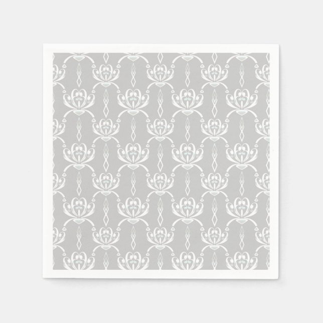 Light grey white in art deco style. napkin (Front)