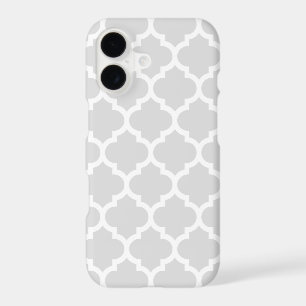 Light Grey White Moroccan Quatrefoil Pattern #5