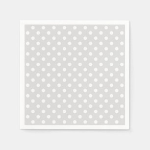 Light Grey White Polka Dots Pattern Napkin