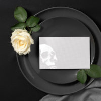 Light Grey White Skull Goth Wedding