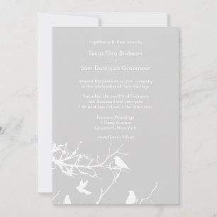 Light Grey Winter Background Weddings Personalised Invitation