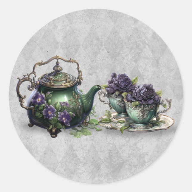 Light Grey Witches Tea Enchanting Brew Sticker (Front)