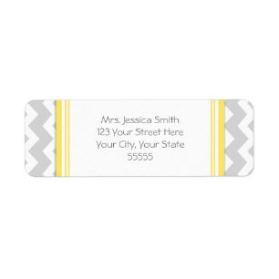 Light Grey Yellow Chevron Address Labels