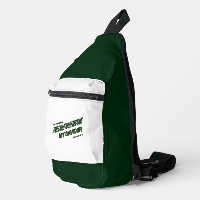 Light Hath Become My Saviour - Green Sling Bag (Right Corner)