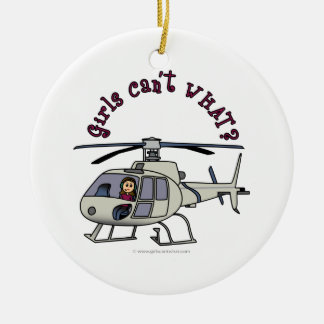 Light Helicopter Pilot Girl Ceramic Tree Decoration